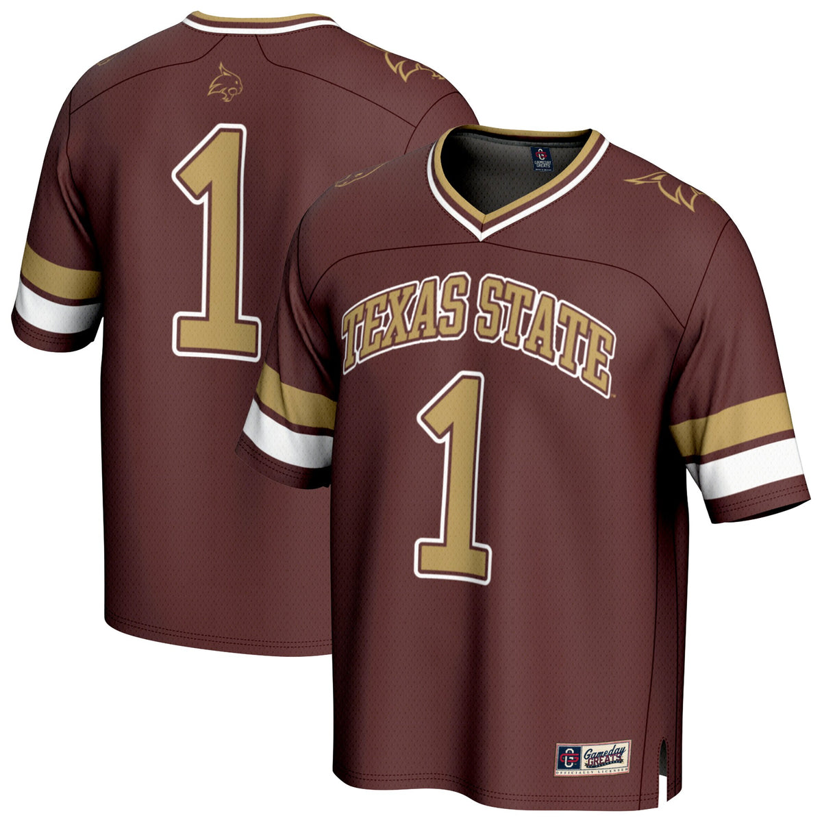 #1 Texas State Bobcats GameDay Greats Lightweight Collegiate Football Fashion Jersey - Maroon