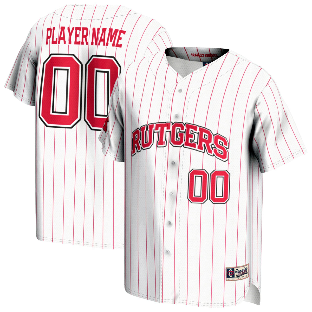 Rutgers Scarlet Knights GameDay Greats NIL Pick-A-Player Lightweight Baseball Jersey - White