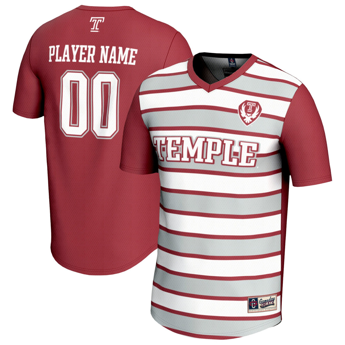 Temple Owls GameDay Greats Collegiate Soccer NIL Pick-A-Player Fashion Jersey - Cherry/White