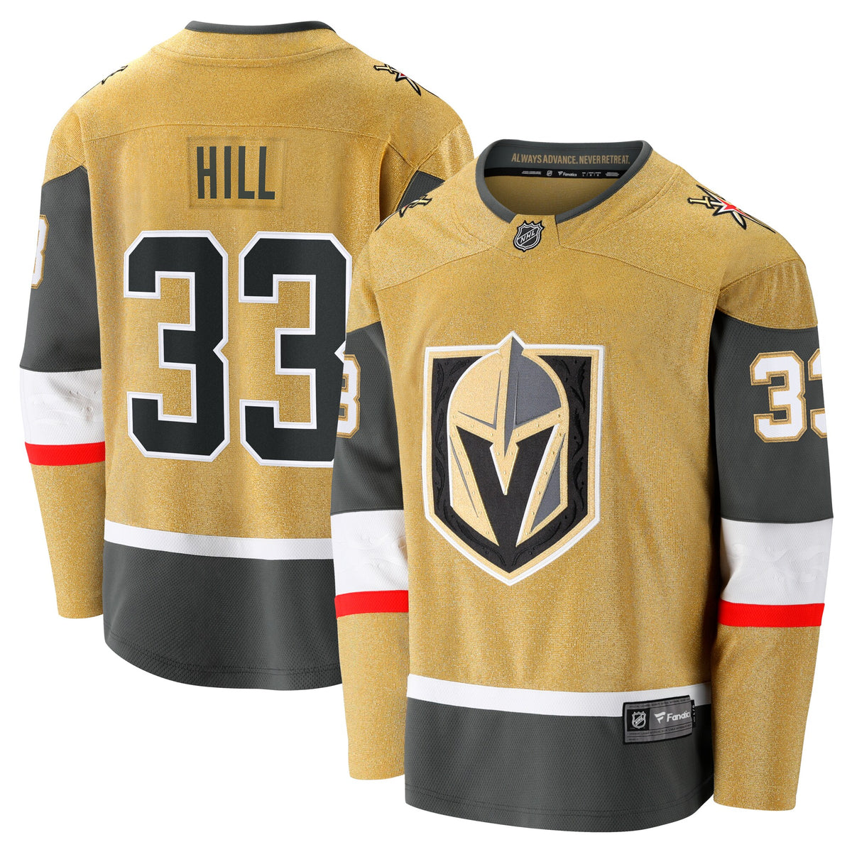 Vegas Golden Knights Adin Hill Fanatics Gold Home Breakaway Jersey