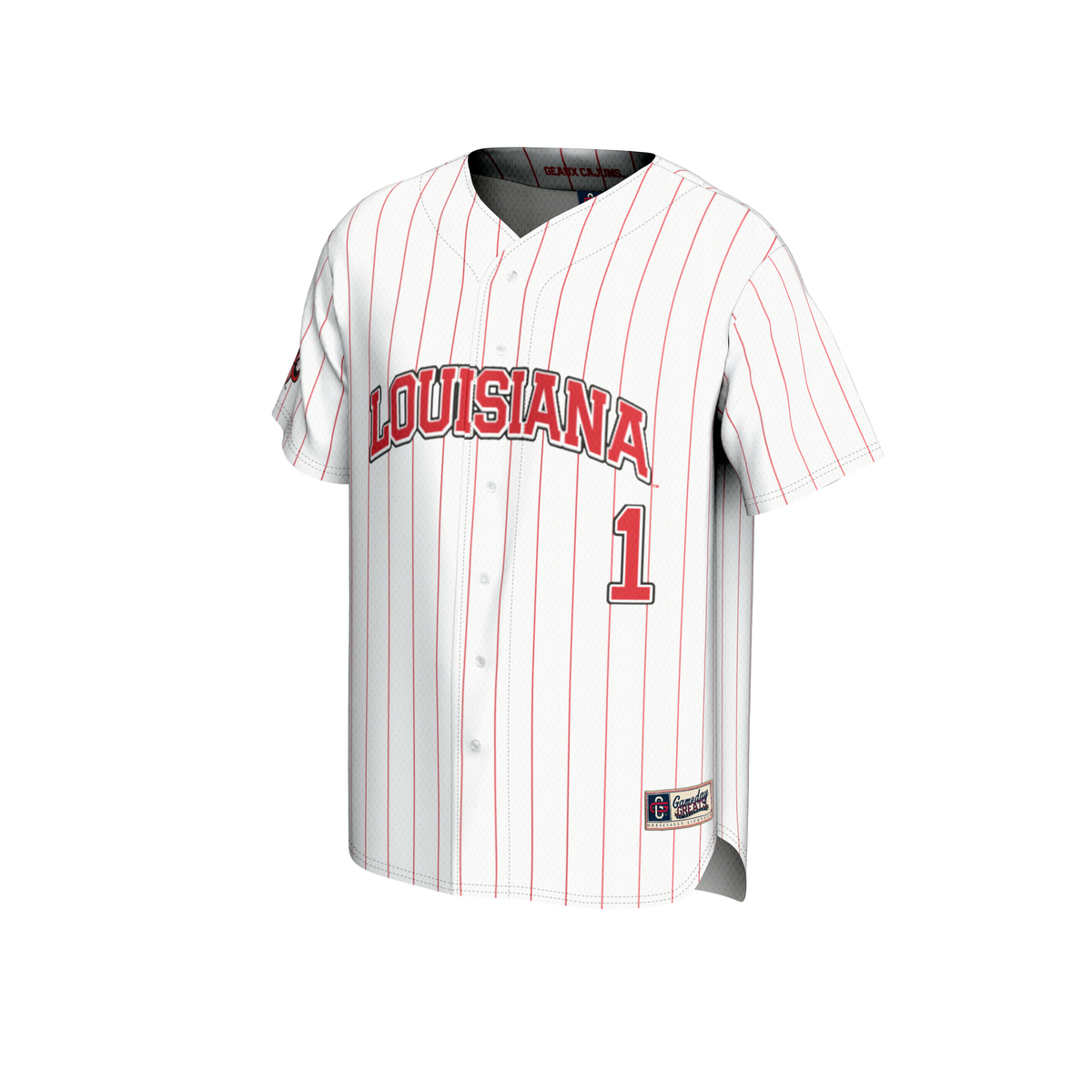 GameDay Greats White #1 Louisiana Ragin' Cajuns Lightweight Baseball Fashion Jersey