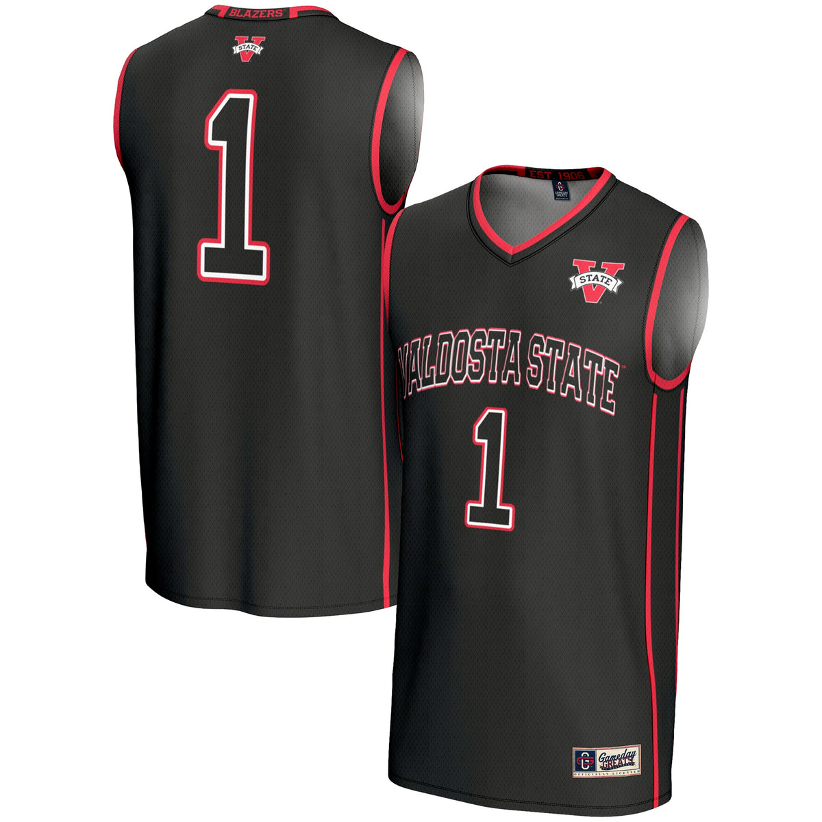 #1 Valdosta State Blazers GameDay Greats Lightweight Basketball Jersey - Black